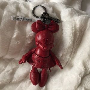 Red Coach Disney Minnie Mouse key chain/bag clip